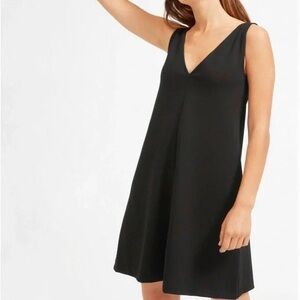 Everlane The Deep V Neck A Line Black Dress Size 6